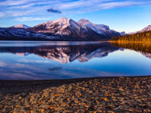 Lake McDonald reflection. Stay at Glacier Bear Cabin where you're around the corner from Lake McDonald