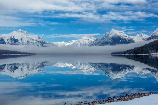 Winter in Glacier National Park. West Glacier Bear Cabin has extra perks when you stay with us at our 2 bedroom, 1 bath cabin at Apgar Village near Lake McDonald