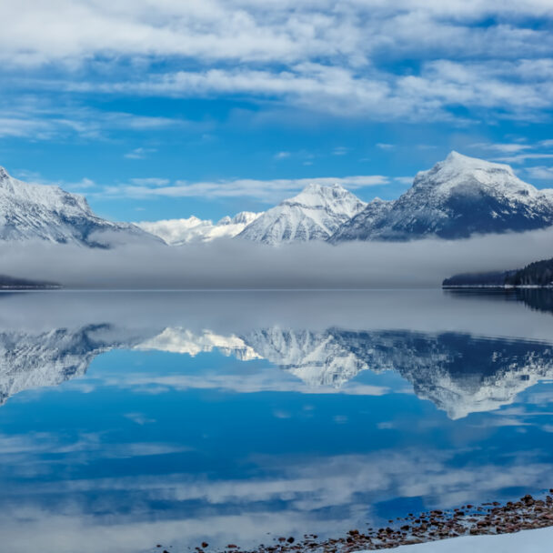 Winter in Glacier National Park. West Glacier Bear Cabin has extra perks when you stay with us at our 2 bedroom, 1 bath cabin at Apgar Village near Lake McDonald